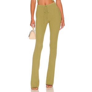 Camila Coelho 'Artemis' Green Lace Up Knit Pant Size S